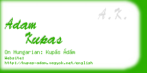 adam kupas business card