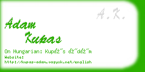 adam kupas business card